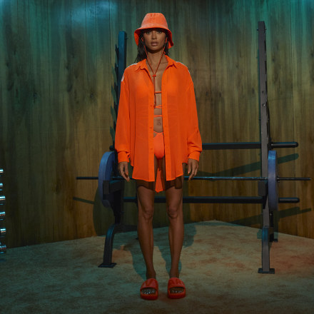 adidas Swim Cover-Up Shirt Solar Orange XS - Women Lifestyle Shirts