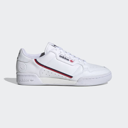 adidas Continental 80 Vegan Shoes White / Collegiate Navy / Scarlet 6 - Men Lifestyle Trainers