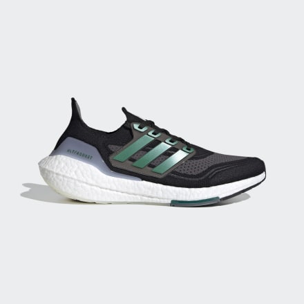 adidas Ultraboost 21 Shoes Black / Sub Green / Grey Five 11 - Unisex Running Trainers
