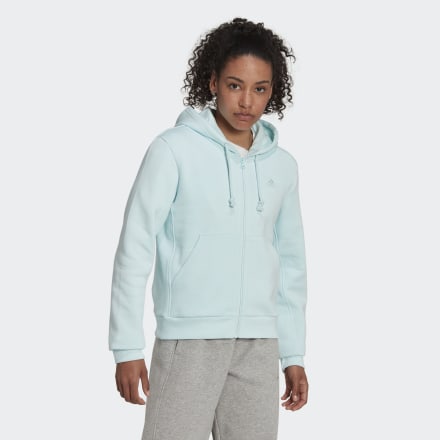 Adidas ALL SZN Fleece Full-Zip Hoodie Almost Blue S - Women Lifestyle Track Tops,Hoodies