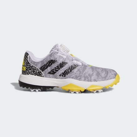 Adidas Codeschaos 22 Limited Edition Spikeless Golf Shoes White / Black / Beam Yellow 2 - Kids Golf Trainers