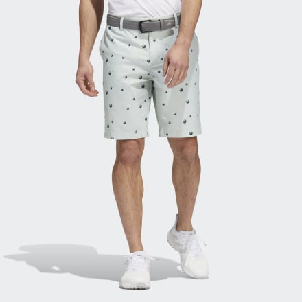 adidas Ultimate365 Allover Print 9-Inch Shorts Linen Green / Shadow Green / Impact Yellow 34 - Men Golf Shorts