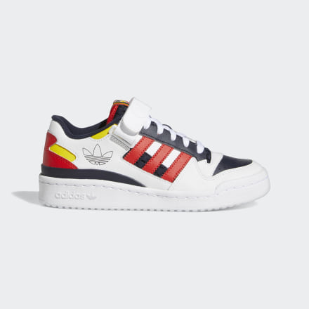 adidas Forum Low Shoes White / Ink / Red 5 - Kids Lifestyle Trainers