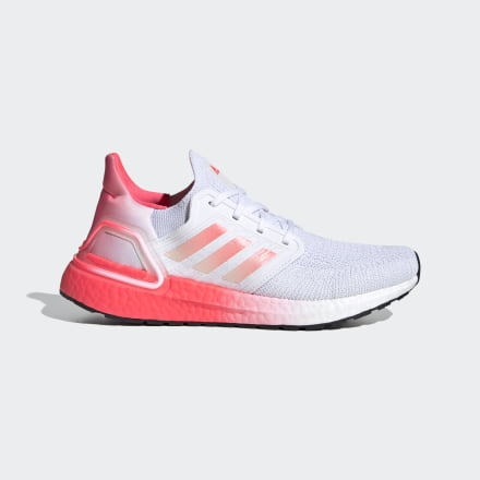 adidas Ultraboost 20 Shoes White / Signal Pink / Signal Pink 7.5 - Women Running Trainers