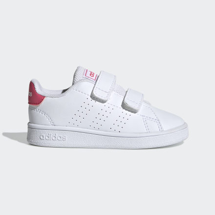 adidas Advantage Shoes White / Real Pink / White 4K - Kids Tennis,Lifestyle Sport Shoes,Trainers