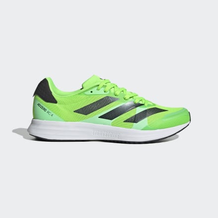 adidas Adizero RC 4 Shoes Solar Green / Black / Beam Green 7 - Men Running Trainers