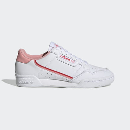 Adidas Continental 80 Shoes White / Glow Pink / Red 6 - Women Lifestyle Trainers