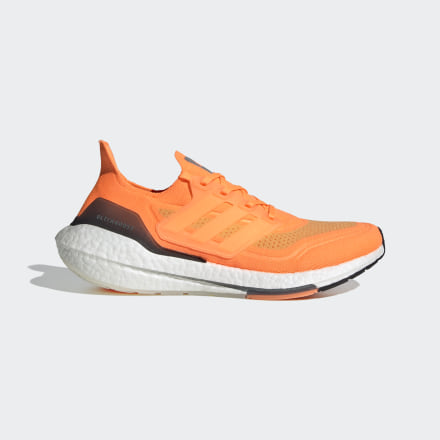 adidas Ultraboost 21 Shoes Screaming Orange / White / Blue Oxide 10.5 - Unisex Running Trainers