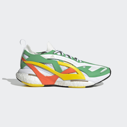 Adidas adidas by Stella McCartney Solarglide Running Shoes Green / White / Semi Impact Orange 9.5 - Women Running Trainers