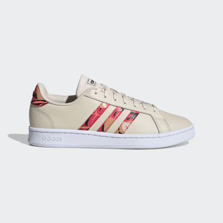 adidas Grand Court Shoes Linen / Signal Pink / White 6 - Women Tennis Trainers