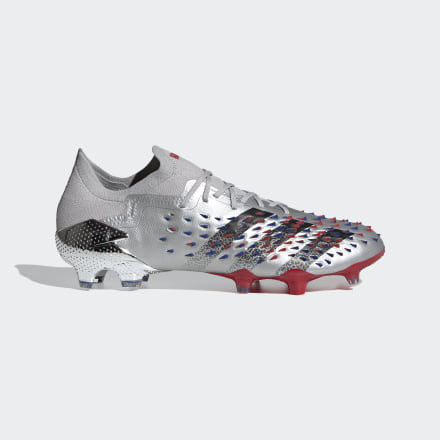 adidas PRedator Freak.1 Firm Ground Boots Silver Metallic / Black / Scarlet 12 - Men Football Football Boots