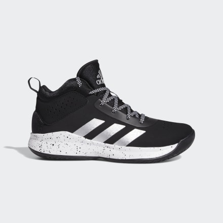 adidas Cross Em Up 5 Shoes Wide Black / Silver Metallic / White 11K - Kids Basketball Sport Shoes,Trainers