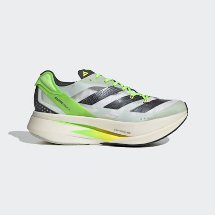 Adidas Adizero Prime X Shoes Linen Green / Black / Beam Yellow 7.5 - Unisex Running Trainers