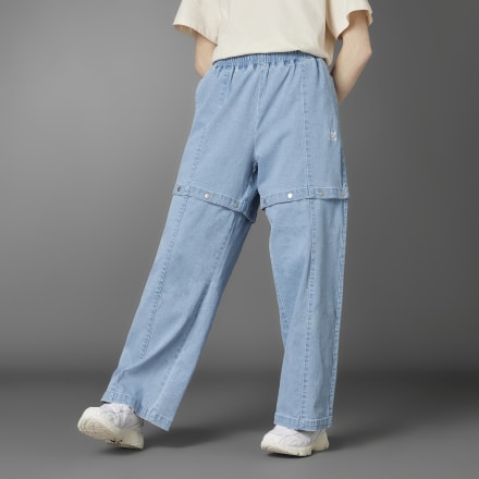 Adidas Always Original Denim Track Pants Washed Out Blue Dnm 6 - Women Lifestyle Track Pants,Tracksuits