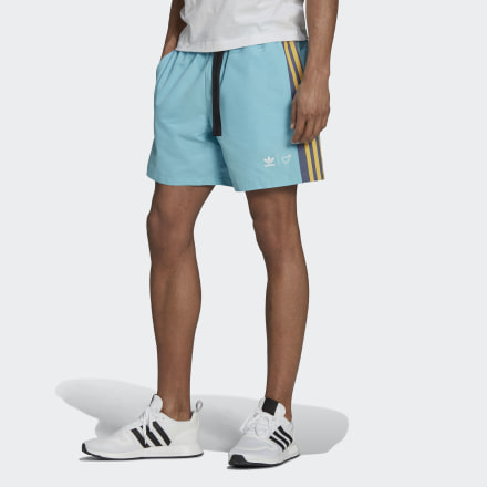 adidas Human Made Wind Shorts Light Aqua / St Fade Gold 2XL - Men Lifestyle Shorts