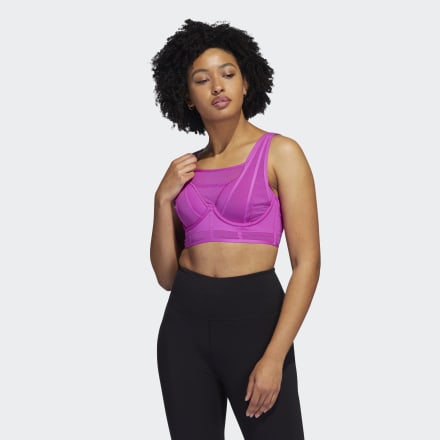 Adidas TLRD Impact Luxe Training High-Support Bra Vivid Pink 34A - Women Training Sports Bras