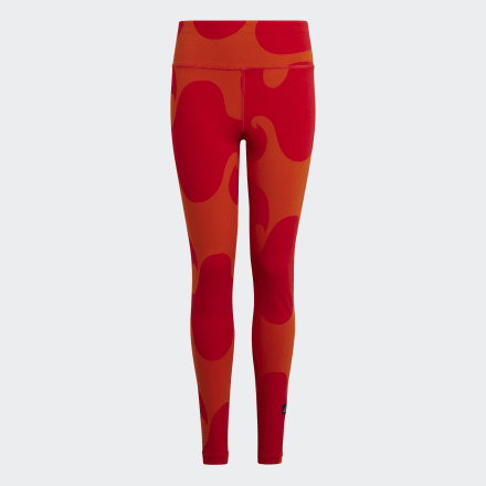 Adidas Marimekko Cotton Tights Collegiate Orange / Red 7-8Y - Kids Lifestyle Tights