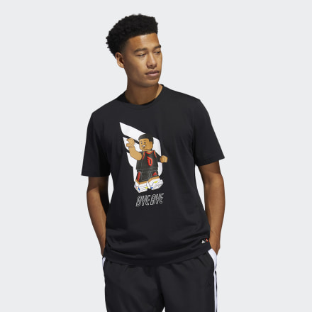 adidas adidas x LEGOÂ® Tee Damian Lillard Black S - Men Basketball T Shirts,Shirts