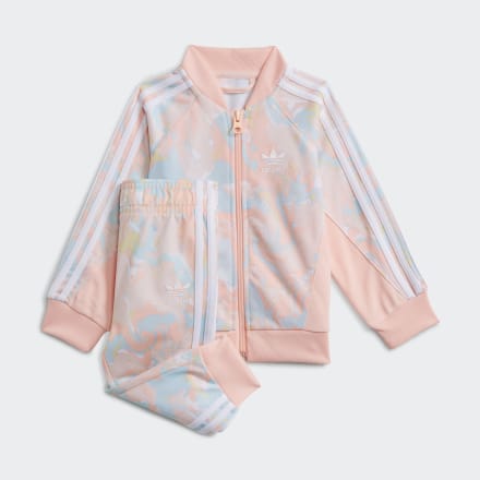 adidas Marble Print SST Set Pink Tint / Multicolor / Coral 0-3M - Kids Lifestyle Tracksuits