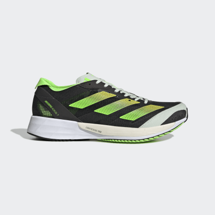 Adidas Adizero Adios 7 Shoes Black / Beam Yellow / Solar Green 5 - Women Running Trainers