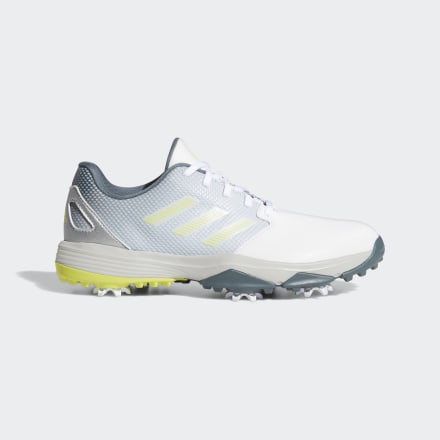 adidas ZG21 Golf Shoes White / Acid Yellow / Blue Oxide 5 - Kids Golf Sport Shoes,Trainers