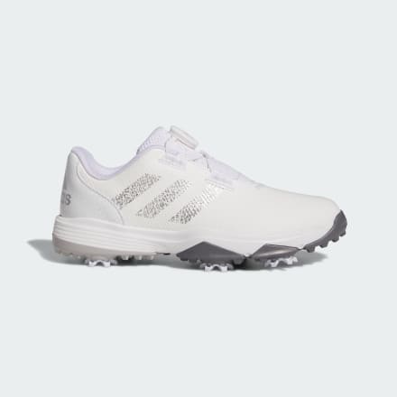 Adidas Codeschaos 22 Limited Edition Spikeless Golf Shoes White / Silver Metallic / Grey 3 - Kids Golf Trainers