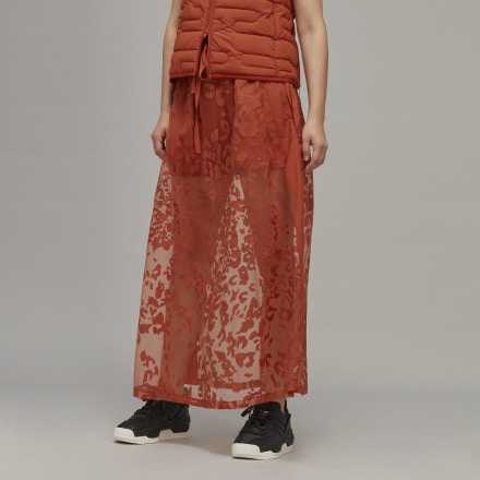 Adidas Y-3 Sheer Leopard Skirt Fox Red XS - Women Lifestyle Skirts