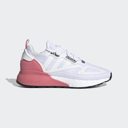 adidas ZX 2K Boost Shoes White / Crystal White / Hazy Rose 6.5 - Women Lifestyle Trainers
