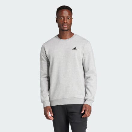 adidas Essentials Fleece Sweatshirt Grey / Black XS - Men Lifestyle Shirts,Sweatshirts