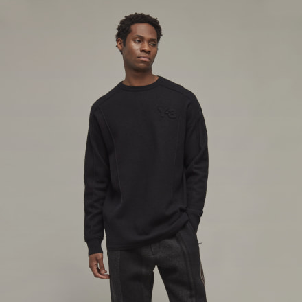 Adidas Y-3 Classic Merino Blend Knit Crew Sweater Black XS - Men Lifestyle Sweatshirts