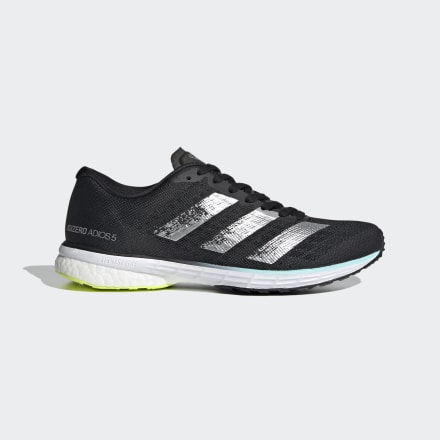 adidas Adizero Adios 5 Shoes Black / Silver Metallic / Solar Yellow 7 - Women Running Trainers