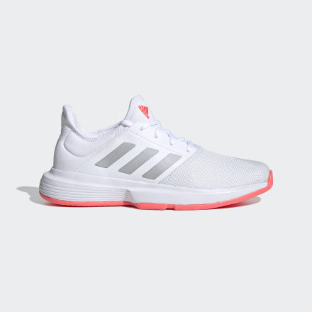 adidas GameCourt Shoes White / Silver Metallic / Signal Pink 6 - Women Tennis Trainers