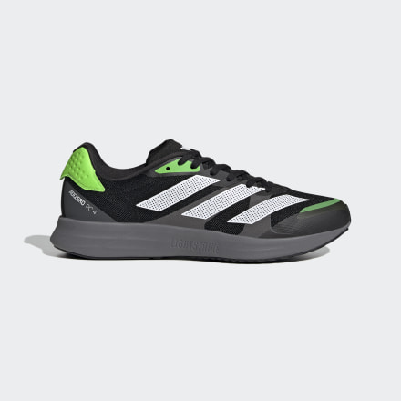adidas Adizero RC 4 Shoes Black / White / Solar Green 7 - Men Running Trainers