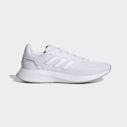 adidas Run Falcon 2.0 Shoes White / Silver Metallic 9 - Women Running Trainers