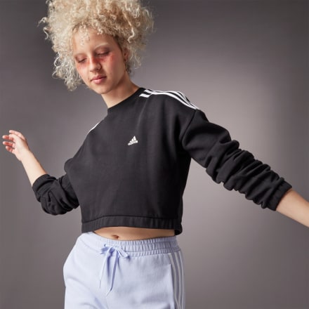 adidas Hyperglam Crop Crew Sweatshirt Black M - Women Lifestyle Hoodies,Shirts,Sweatshirts