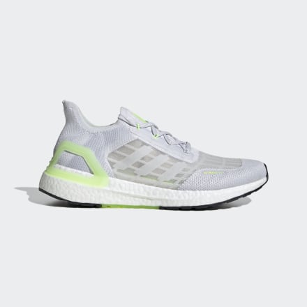 Adidas Ultraboost SUMMER.RDY Shoes DAsh Grey / White / Signal Green 8.5 - Unisex Running Trainers