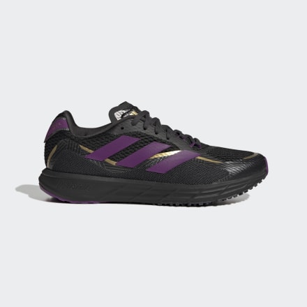 Adidas Marvel Black Panther SL20.3 Shoes Black / Gold Metallic / Tribe Purple 6 - Men Running Trainers