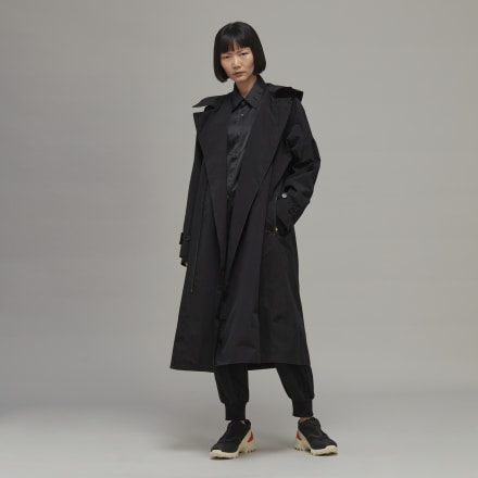 Adidas Classic Dorico Nylon Hooded Trench Coat Black M - Women Lifestyle Jackets