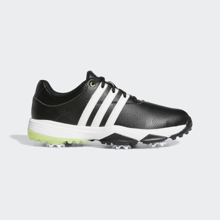 Adidas Juniors' Tour360 22 Golf Shoes Black / White / Pulse Lime 4.5 - Kids Golf Trainers