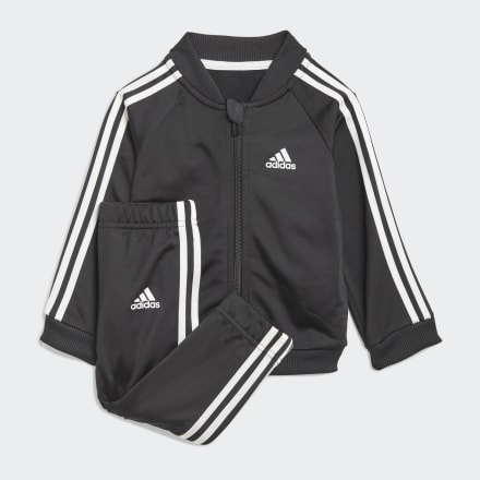 adidas 3-Stripes Tricot Track Suit Black / White 1218 - Kids Lifestyle Tracksuits