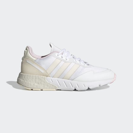 adidas ZX 1K Boost Shoes White / Wonder White / Pink 5 - Women Lifestyle Trainers