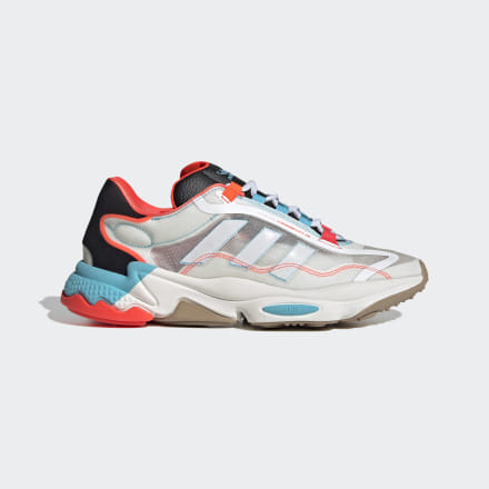 Adidas OZWEEGO Pure Shoes White / Bright Cyan / Solar Red 9.5 - Unisex Lifestyle Trainers