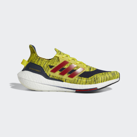 adidas Ultraboost 21 Copa America Shoes Bright Yellow / Team Red / Collegiate Navy 7.5 - Unisex Running Sport Shoes,Trainers