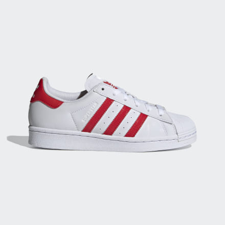 Adidas Superstar Shoes White / Vivid Red / White 6 - Kids Lifestyle Trainers
