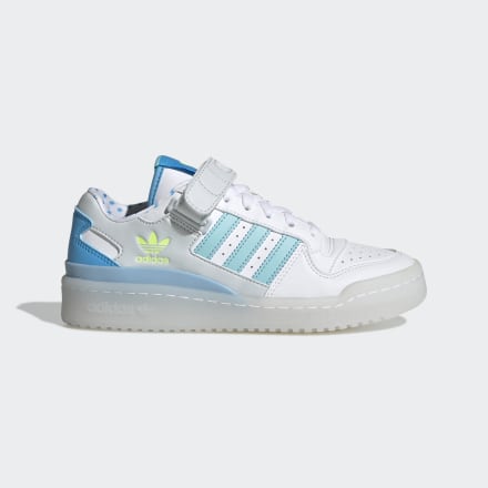 Adidas Forum Low Shoes White / Sky Rush / Clear Aqua 7 - Kids Lifestyle Trainers