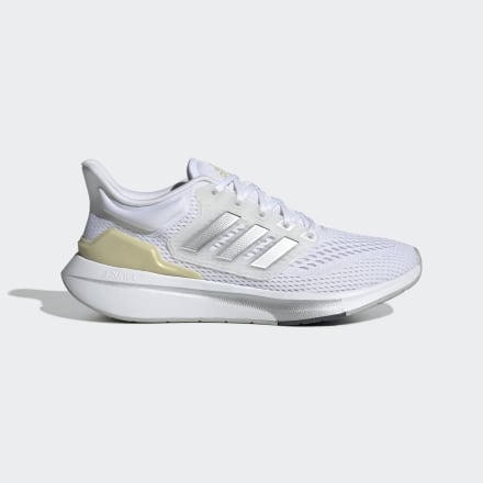 Adidas EQ21 Run Shoes White / Matte Silver / Sandy Beige Met 6 - Women Running Trainers
