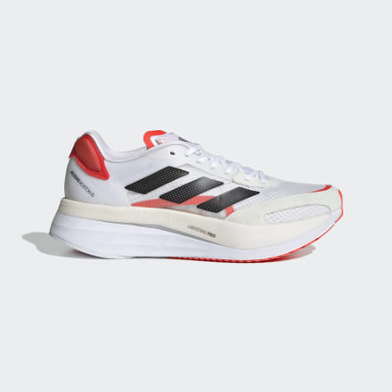adidas Adizero Boston 10 Shoes White / Black / Red 7 - Women Running Sport Shoes,Trainers