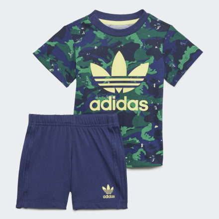 adidas Camo Shorts and Tee Set Night Sky / Multicolor 6-9M - Kids Lifestyle Tracksuits