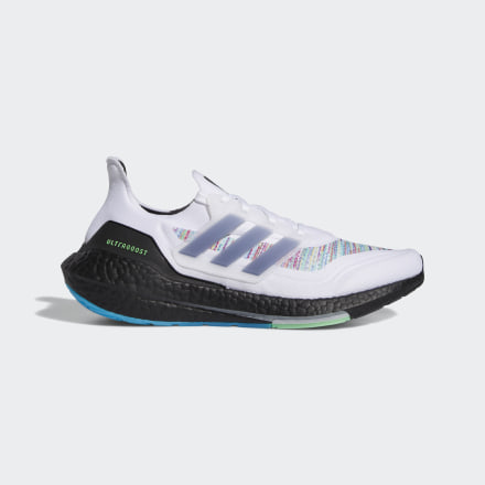 adidas ULTRABOOST 21 Tie-Dye SHOES White / Black / Screaming Green 7 - Men Running Sport Shoes,Trainers