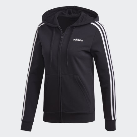 

Jaqueta Moletom Capuz Essentials 3-stripes Mulher  adidas, Preto